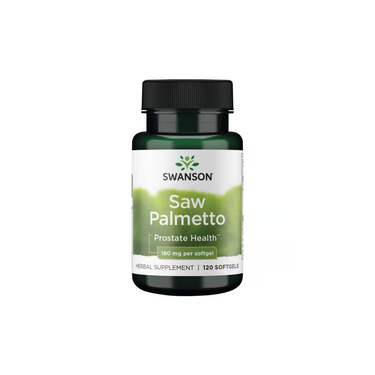 Swanson Saw Palmetto 160 mg 120 Softgels supports prostate health and helps manage symptoms of benign prostatic hyperplasia.
